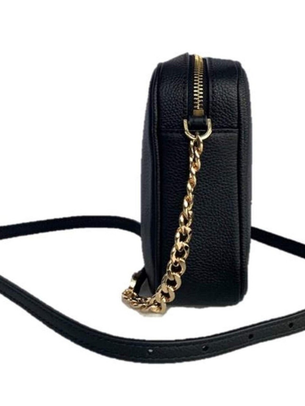 MICHAEL KORS Women's Fulton LG EW Crossbody Bag Purse Black Leather Gold MK Logo - Picture 3 of 12
